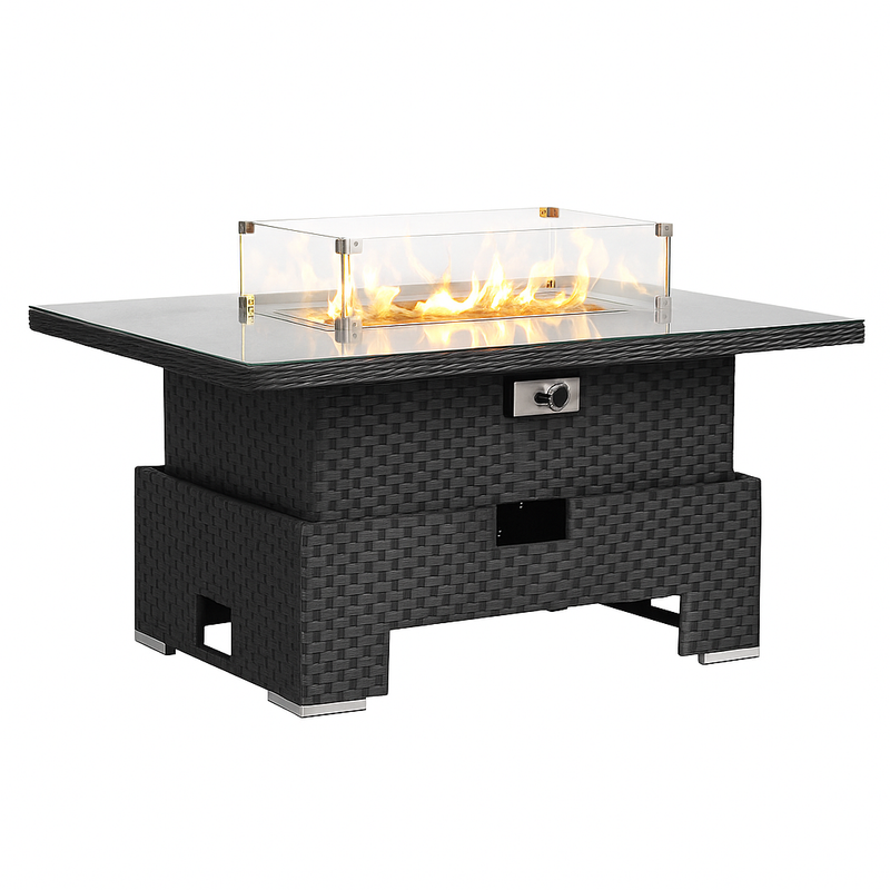AeroFlame Riviera Wicker 42 Fire Dining Table