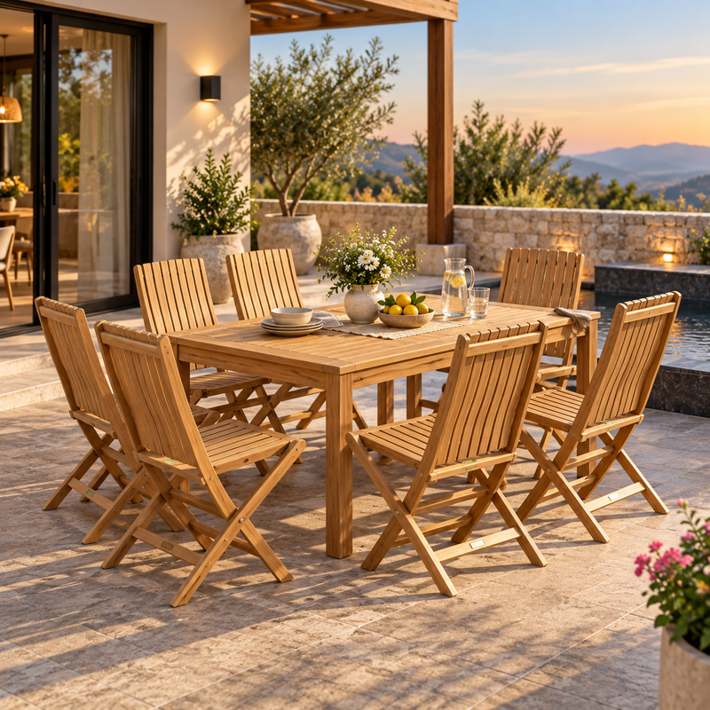 Anderson Teak Windsor Comfort 7-Pc Dining Table Set