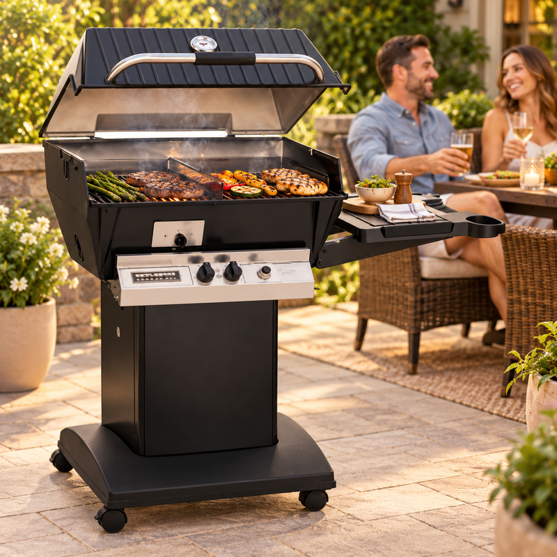 Broilmaster Q3X Premium Slow Cooker Gas Grill Cart Package