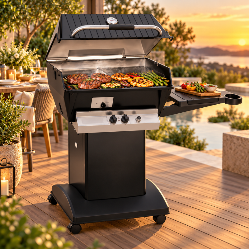 Broilmaster Q3X Premium Slow Cooker Gas Grill Cart Package