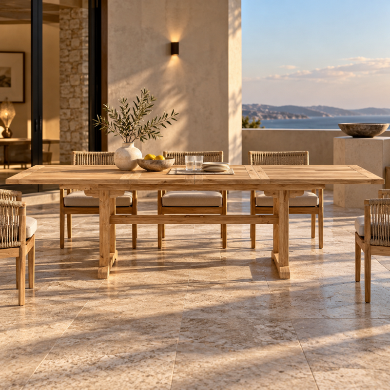 Anderson Teak Sahara 106" Rectangular Double Extension Dining Table