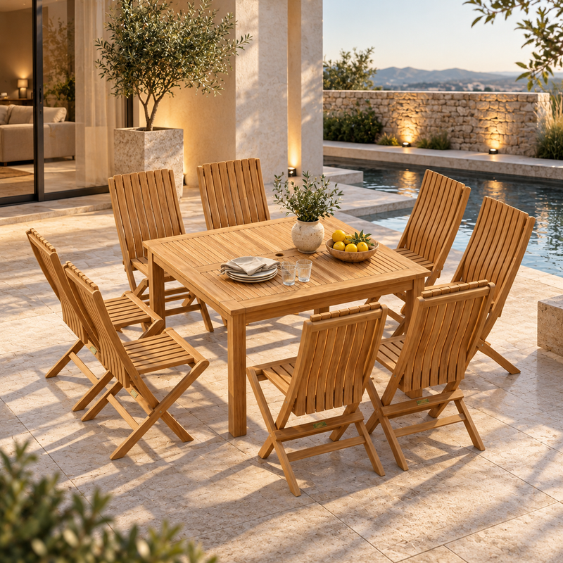 Anderson Teak Windsor Comfort 7-Pc Dining Table Set