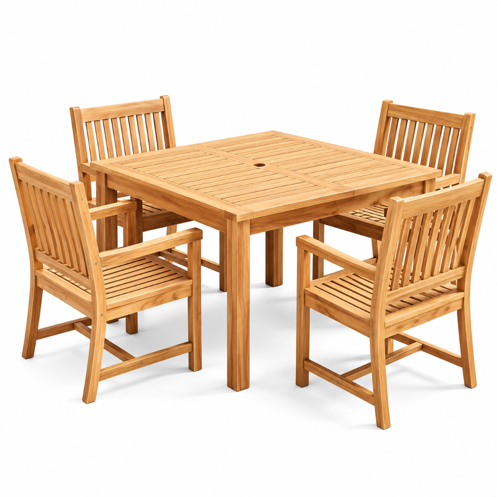 Anderson Teak Windsor Rialto 5-Pc Square Dining Table Set
