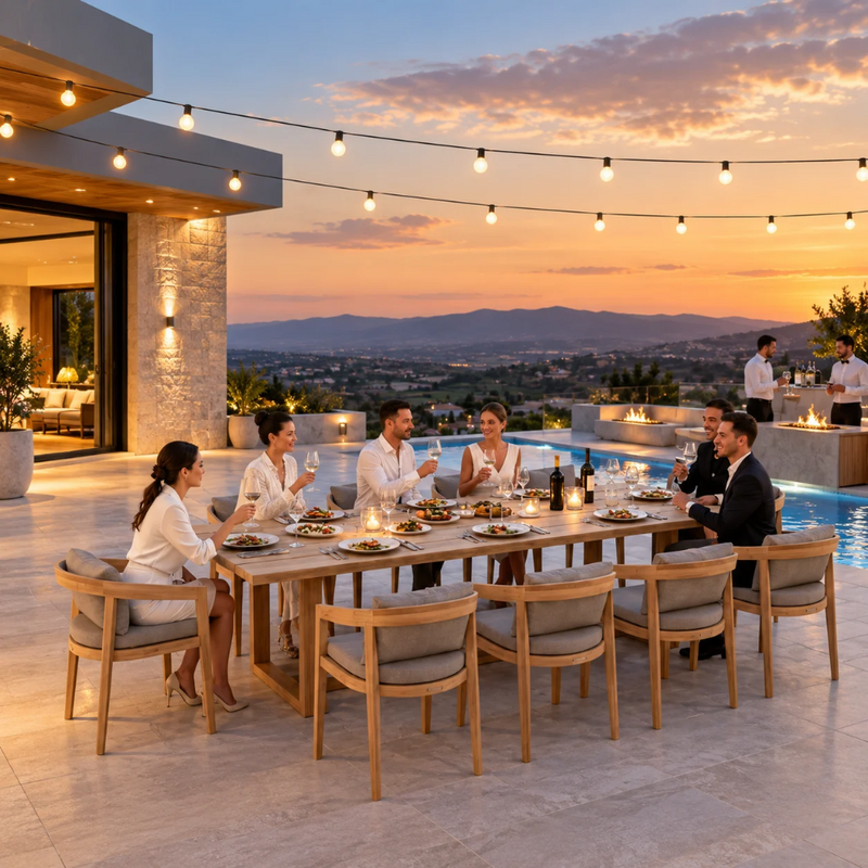 Anderson Teak Toscana 11-Piece Outdoor Dining Set with Cushions