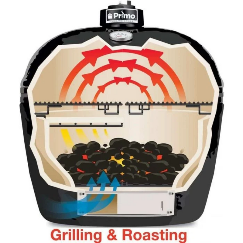 Primo Oval Large 300 Ceramic Kamado Grill with Stainless Steel Grates