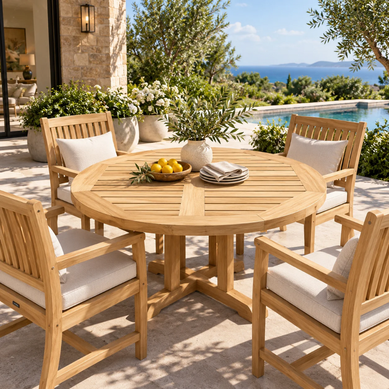 Anderson Teak Round Top Table 54″ Diameter 1.5″T