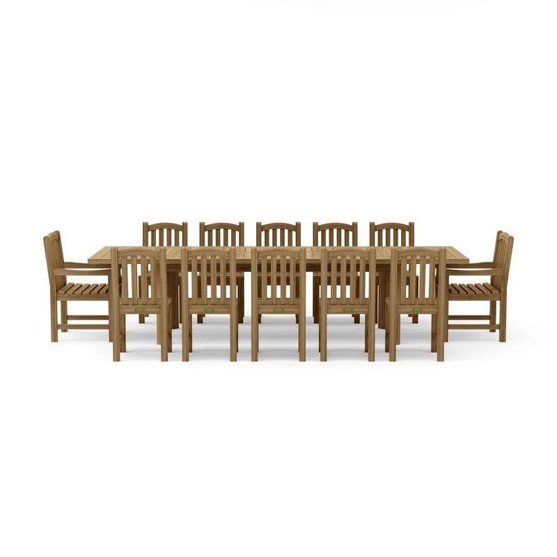 Anderson Teak Chelsea 13-Piece Double Extension Outdoor Dining Set