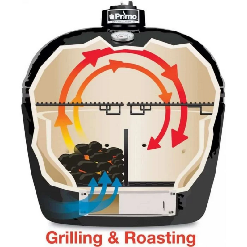 Primo Oval Large 300 Ceramic Kamado Grill with Stainless Steel Grates