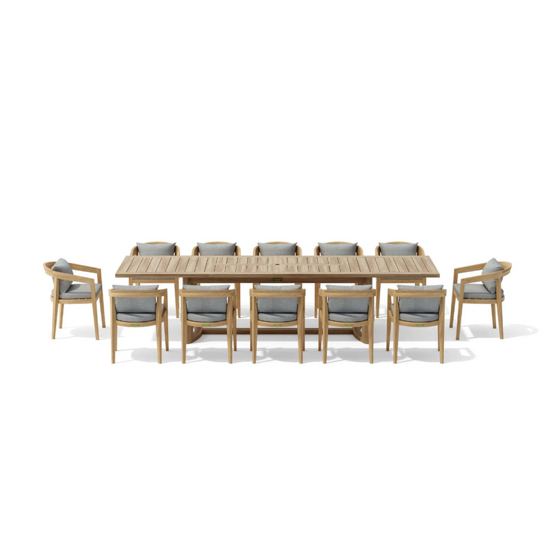 Anderson Teak SET-367 Toscana 13-Piece Extension Dining Table Set