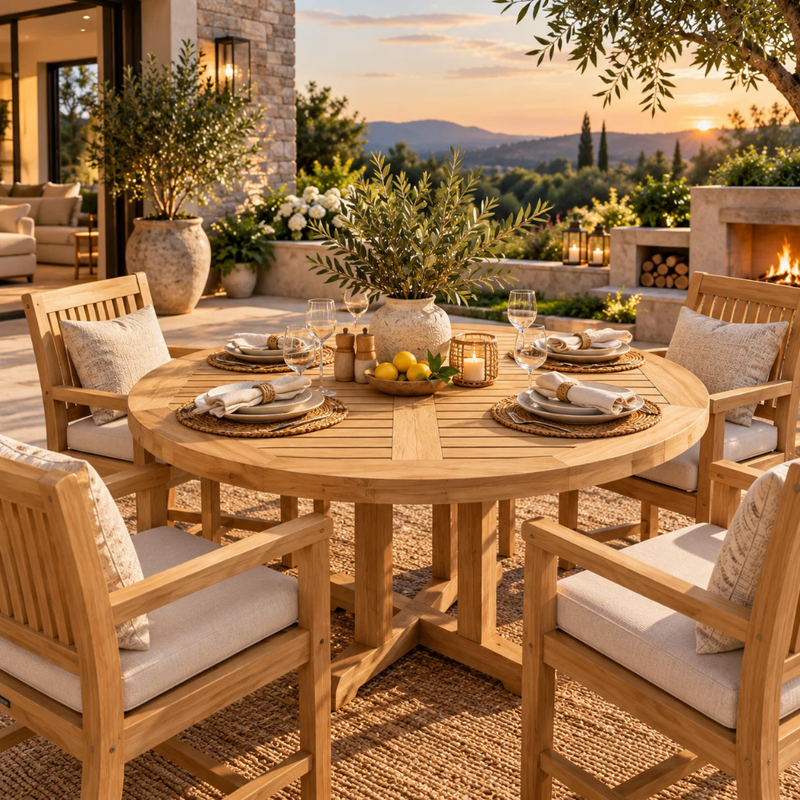Anderson Teak Round Top Table 54″ Diameter 1.5″T