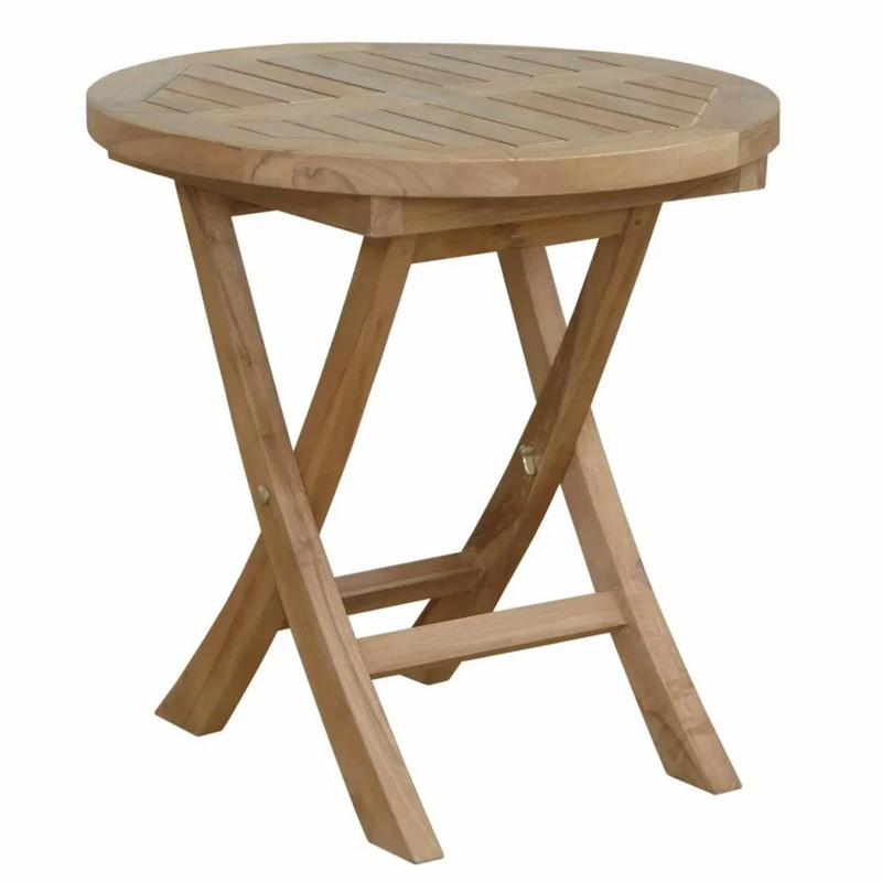 Anderson Teak Montage 20" Round Side Folding Table