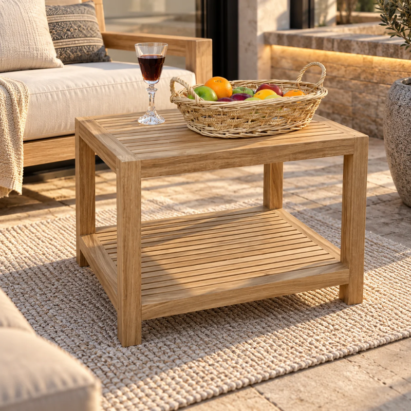 Anderson Teak Windsor Outdoor Teak 2-Tier Side Table