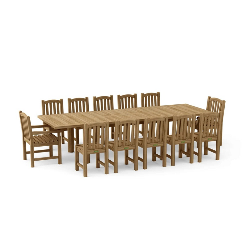 Anderson Teak Chelsea 13-Piece Double Extension Outdoor Dining Set