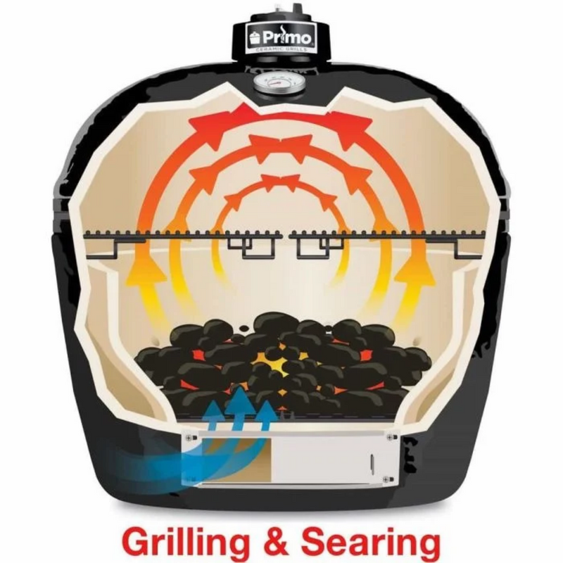 Primo Oval Large 300 Ceramic Kamado Grill with Stainless Steel Grates