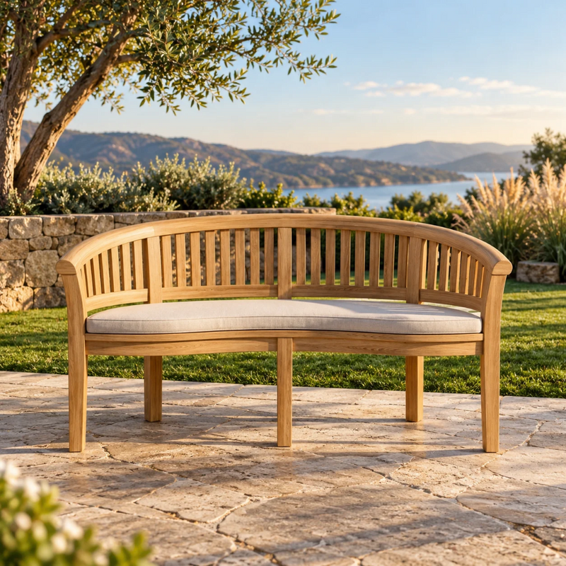Anderson Teak Curve 3-Seater Extra Thick Bench