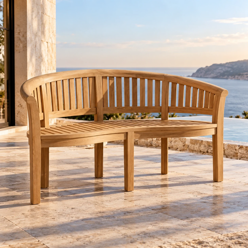 Anderson Teak Curve 3-Seater Extra Thick Bench