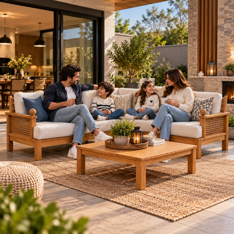Anderson Teak Luxe Modular Deep Seating Collection 5-Piece Set