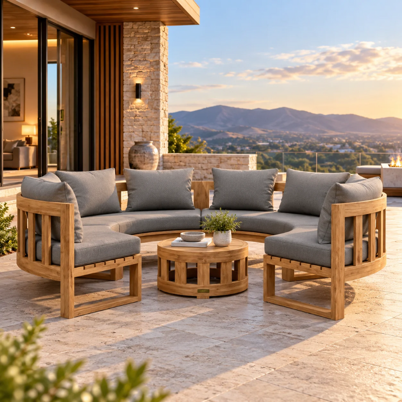 Anderson Teak Natsepa 8-Piece Modular Outdoor Sectional Sofa Set