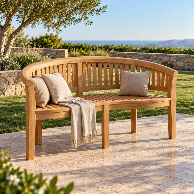 Anderson Teak Curve 3-Seater Extra Thick Bench