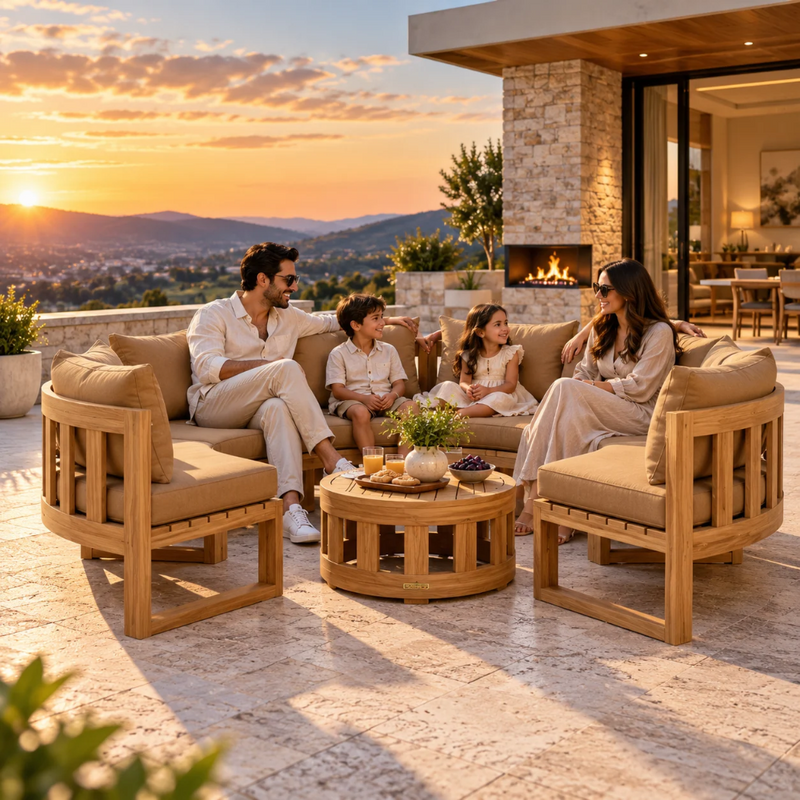 Anderson Teak Natsepa 8-Piece Modular Outdoor Sectional Sofa Set
