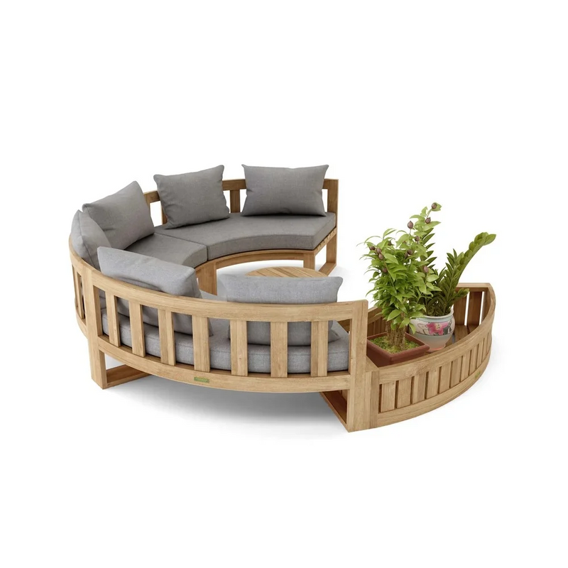 Anderson Teak Circular Modular 5-Piece Outdoor Sectional Sofa Set
